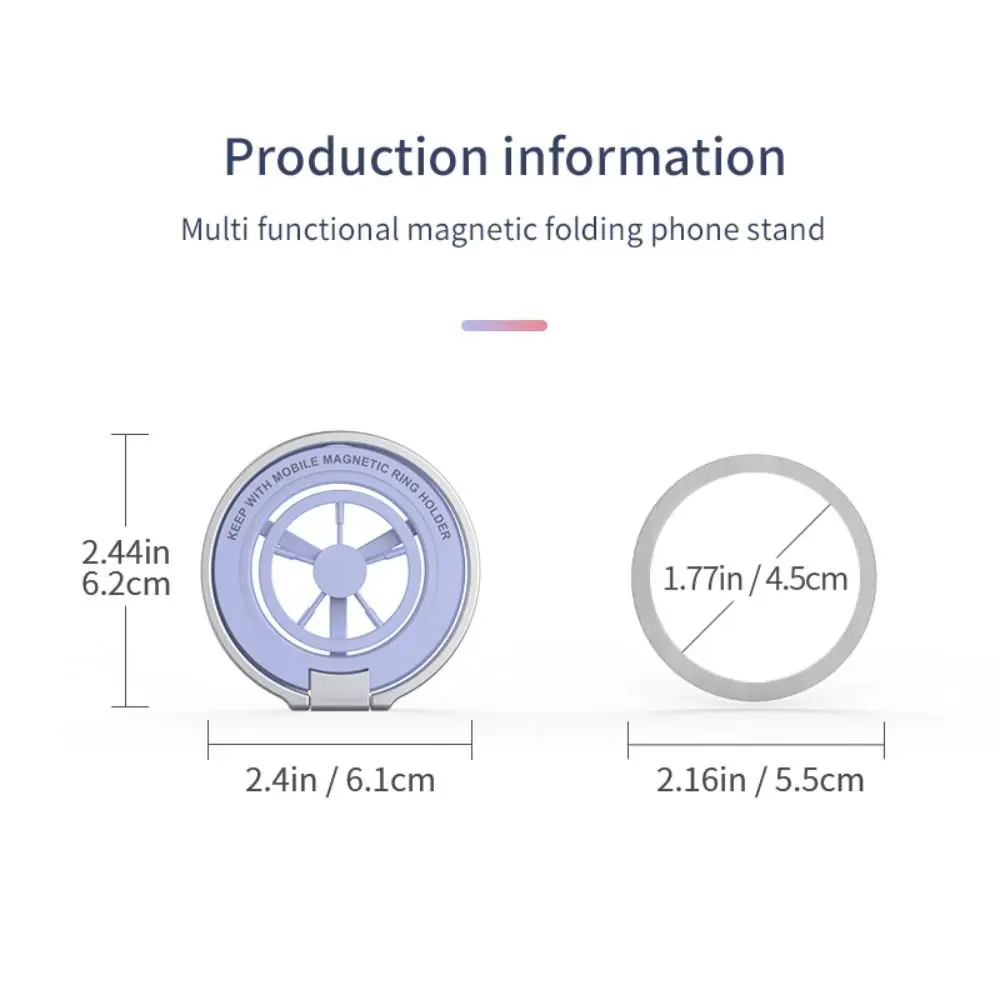 جديد حامل حلقة الهاتف المغناطيسي على الوجهين طوي الهاتف الخليوي قبضة حامل المحمولة 360 ° حامل هاتف قابل للدوران لـ MagSafe #4