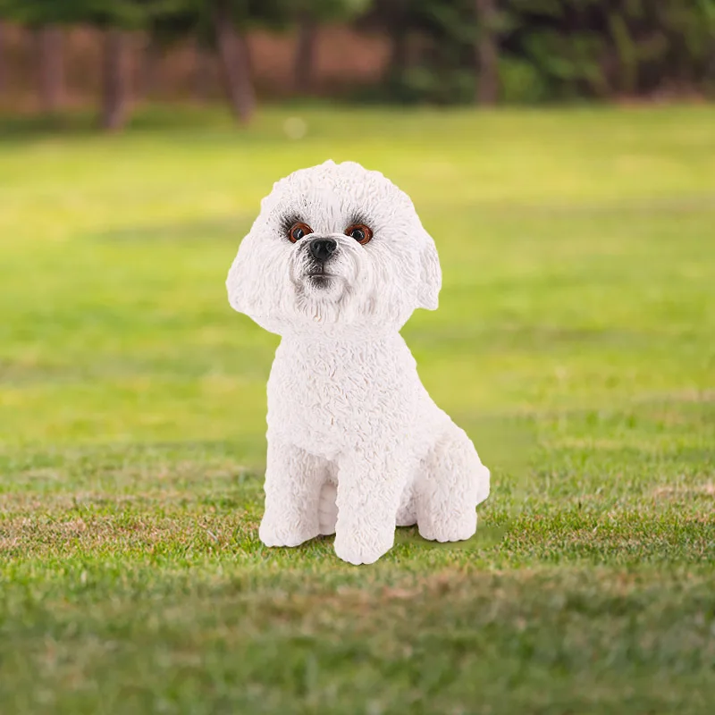 Simulación de perro animal sólido, modelo de peluche, caniche, caniche, perro mascota, juguete de adorno cognitivo para niños