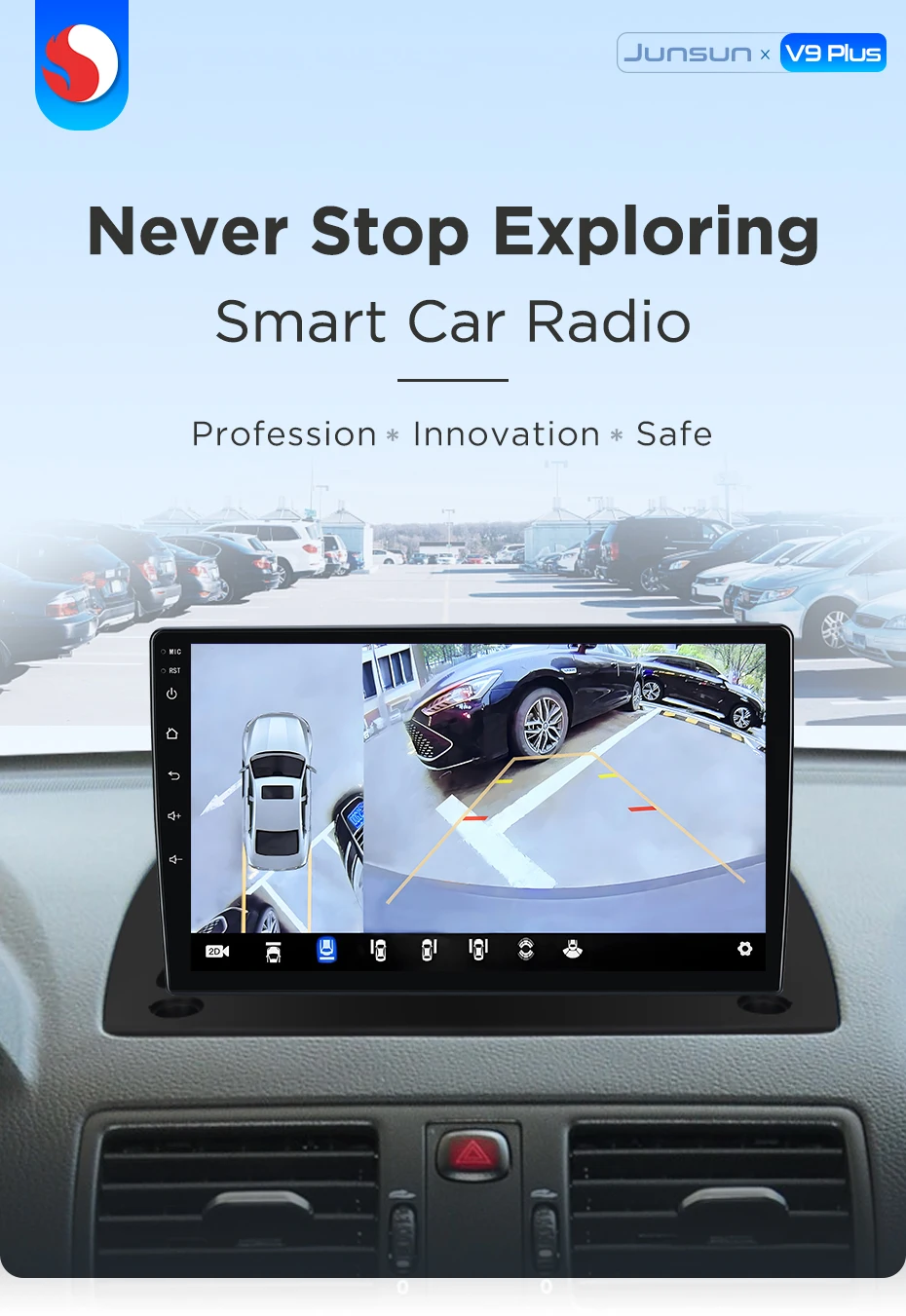 Junsun 360° ° Panorama Kamera 8-core Auto Radio Für Volvo XC90 2004-2014 Drahtlose CarPlay Bildschirm Android Auto Stereo GPS Navi RDS – Detail 2