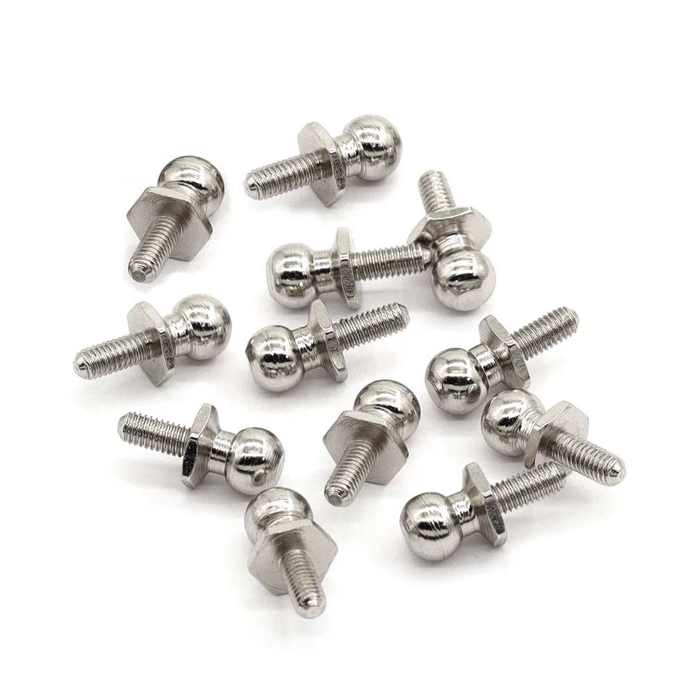 12 قطعة 1/10 RC سيارة الكرة مسمار لولبي الرأس 02038 M3 الكرة رئيس مسامير ل HSP 94188/94123/94166/94107 1/10 RC قطع غيار شاحنات السيارات