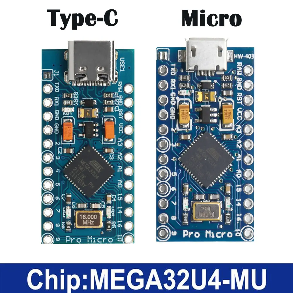 MICRO/TYPE-C USB ATMEGA32U4 Module 5V 16MHz Board For Arduino ATMEGA32U4-AU/MU Controller Pro-Micro Replace Pro Mini