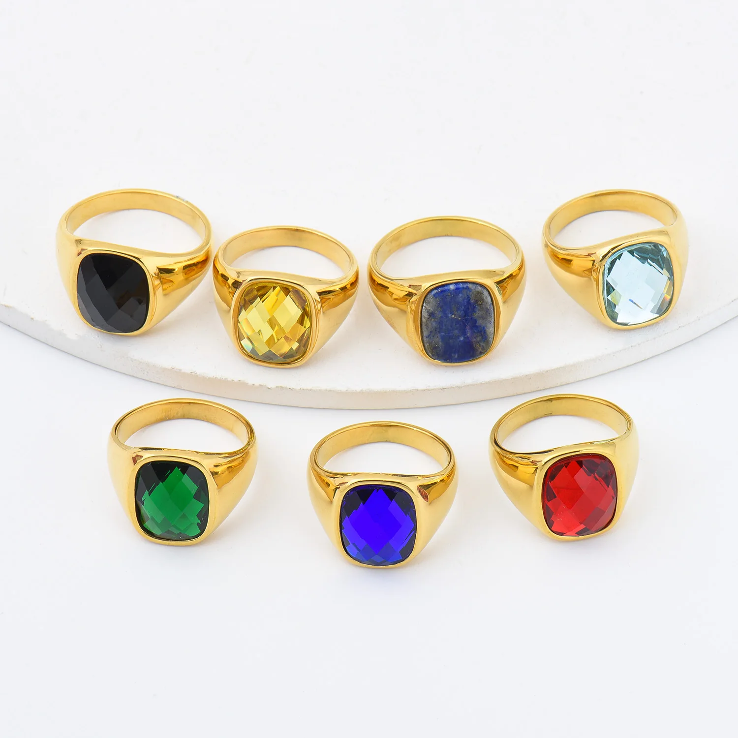 R3327 1 adet Erkek/Kadın Taş Tarzı Düğün Titanyum çelik yüzük, Moda erkek 316LPaslanmaz çelik hafif ve kompakt Yüzükler