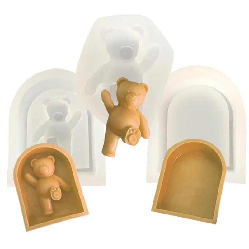 قوالب شمعة باب الدب قوالب السيليكون قالب الحلي الراتنج لصنع الشمعة