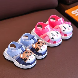 Summer Aged 0-5 Cute Cartoon Toddler Baby Shoes For Boys Girls Non-Slip Soft-Soled Children Home Kids Sandals With Covered Toes