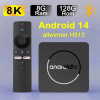 Q10 Smart Android14 TV Box 2.4&5G Dual Wifi 8K Allwinner H313 8G128G BT5.0 AV1 Media Player TV Stereo Surround Voice Set Top Box