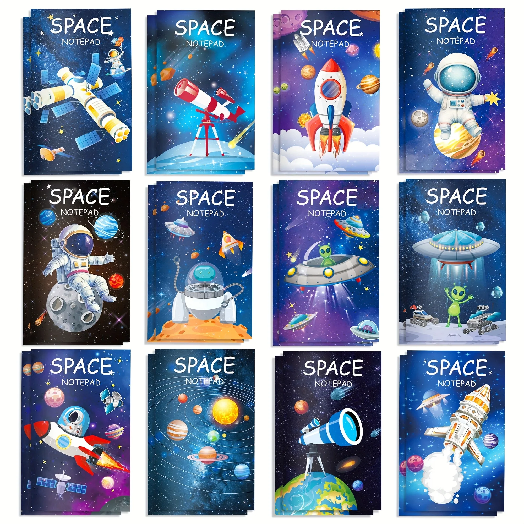 6/12 Pcs Astronaut Themed Mini Notebook, Suitable For School, Office, Home, Parties, Events Holidays Surprises Practical Gifts
