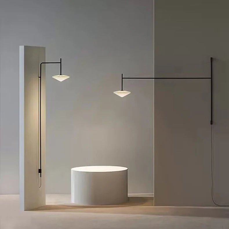 Minimalist Wall Light White Glass With Plug