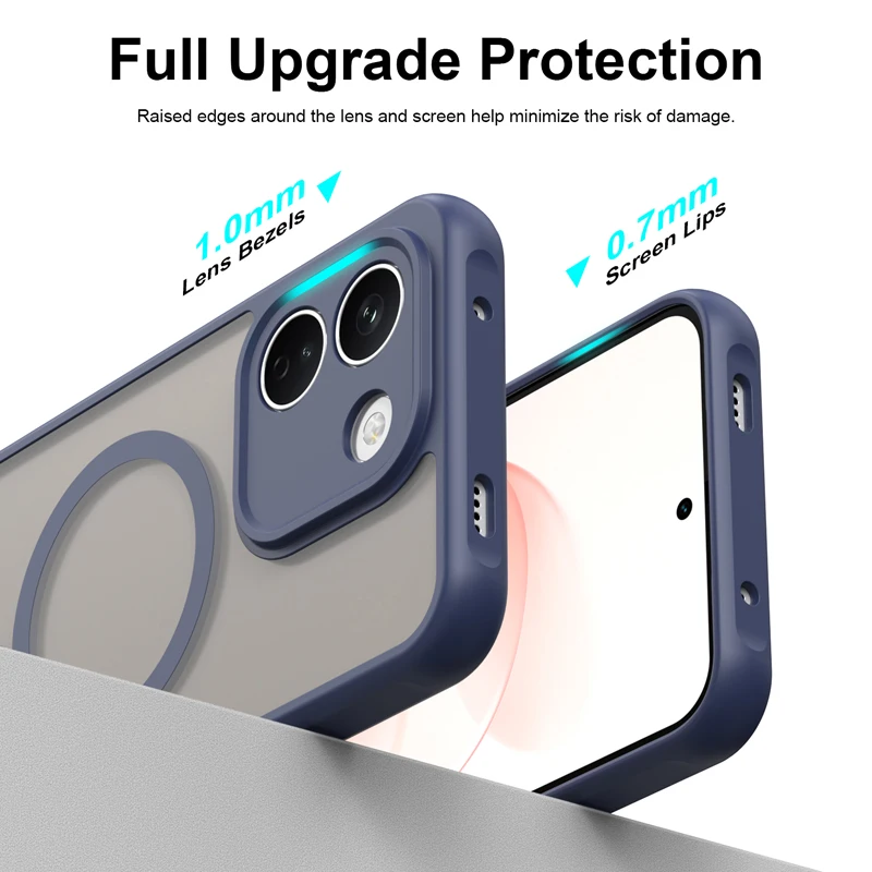 Case For Xiaomi Redmi Note 17 Pro Max 4G 5G ELVEV Magnetic Translucent Frosted Matte PC+Soft TPU Skin-Friendly Waterproof Cover