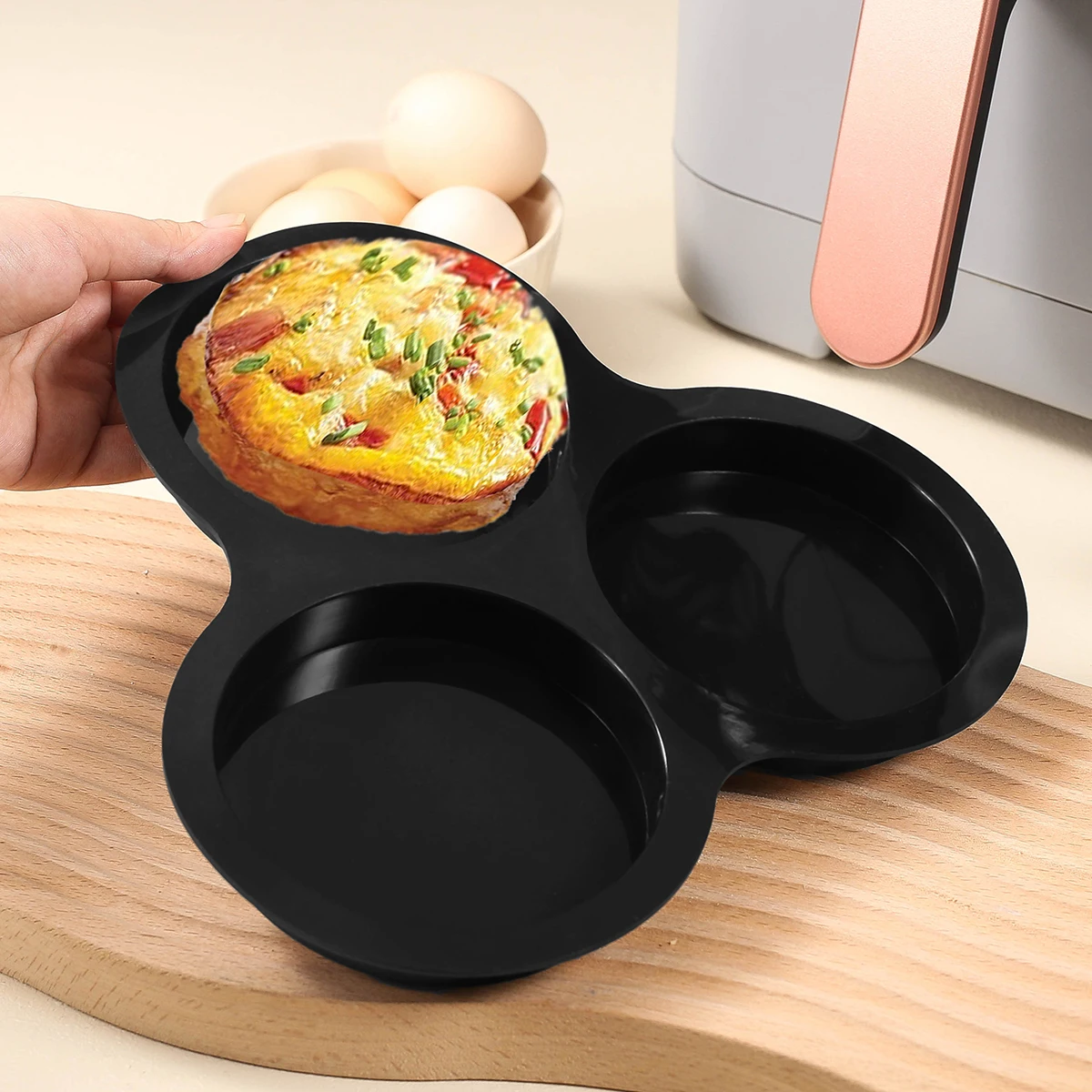 Air Fryer Accessories,Non-Stick Muffin Pans Egg Pans for baking,Air Fryer Egg Molds,Pancake Mold,Hamburger Bun Pan, 9 inch