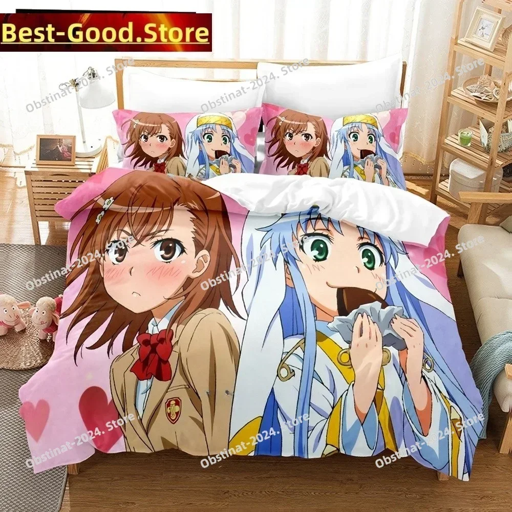 3D Anime A Certain Magical Index Bedding Set Printed single Comforter Quilt Bed Cover Pillow Case 3 Pieces Sets Kids Adult Size