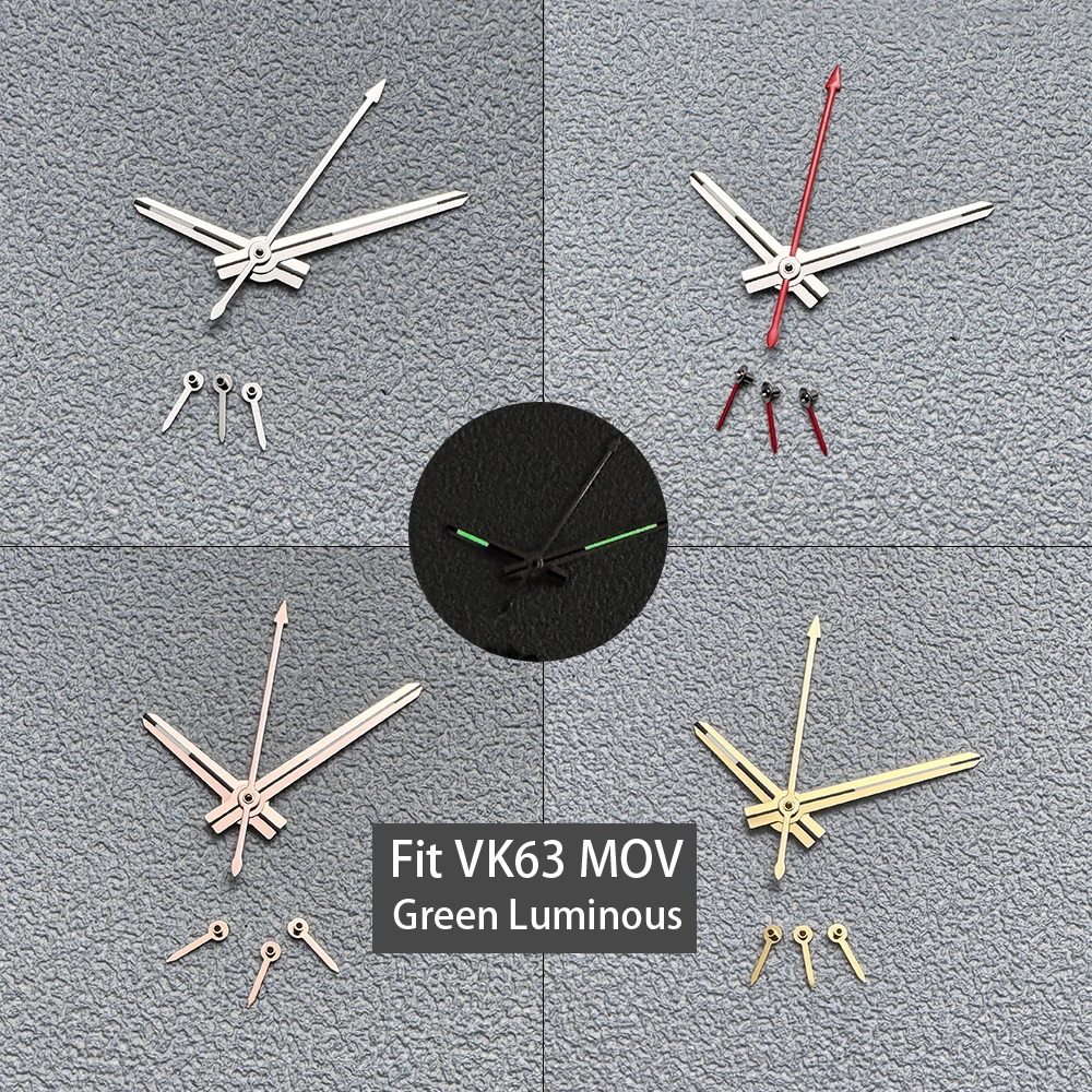 DTN Watch Hand Watch Needle Suitable for VK63 Movement Green Luminous Watch Modification Accessories