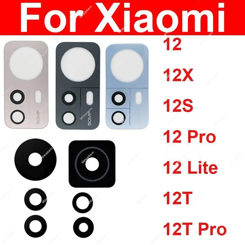 Rear Main Camera Glass Lens For Xiaomi 12 12T 12X 12S Pro 12 Lite 12s Ultra Big Back Camera Lens Glass Tape Parts