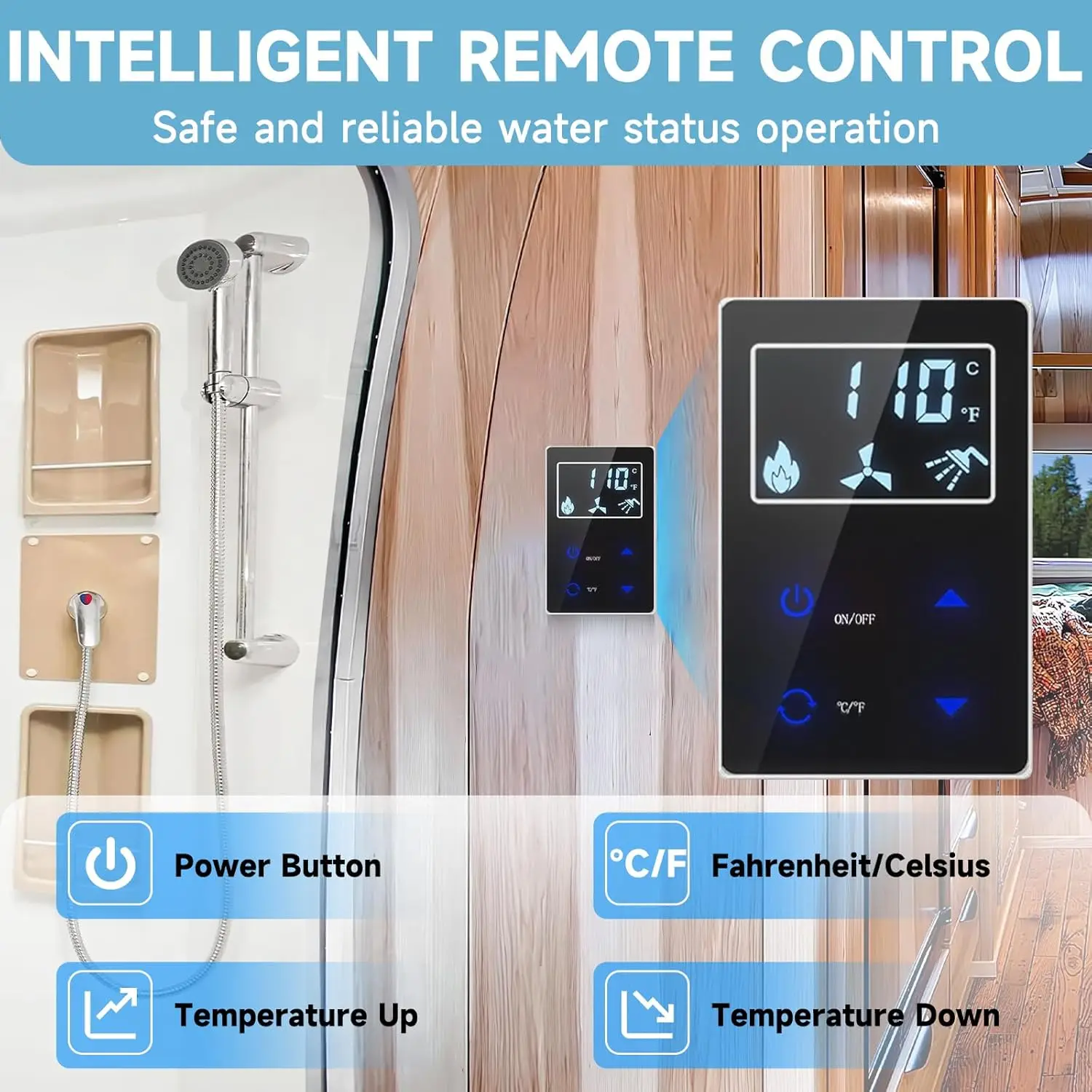 12 فولت 8L تيار مستمر قوافل التخييم RV LPG سخان مياه يعمل بالغاز 2.4GPM 56000BTU للاستحمام #4