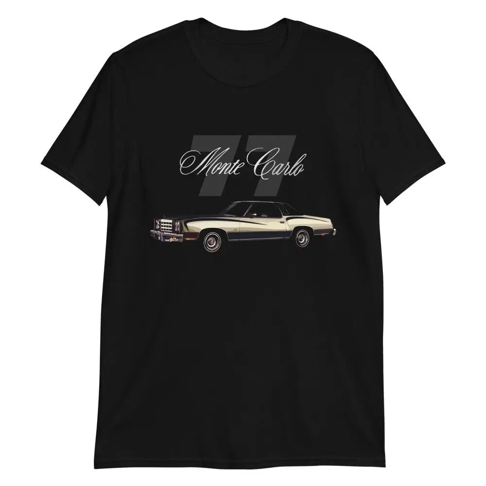 1977 Monte Carlo Classic Vintage Car T-Shirt Short Sleeve Casual 100% Cotton O-Neck Summer Mens T-shirt Size S-3XL Streetwear