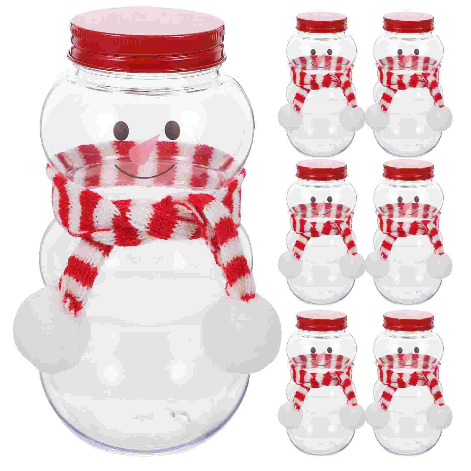 

10 Sets Christmas Bottle Biscuit Jar Xmas Candy Empty Juice Party Beverage Bottles Gift Drinks Milk Tea Man