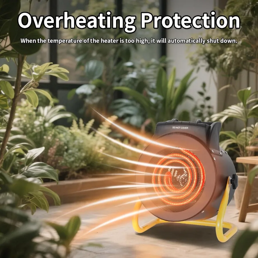 سخان الدفيئة مع ترموستات رقمي 1500 واط/750 واط سخان خيمة النمو الكهربائي IPX4 مقاوم للماء حماية من الحرارة الزائدة تسخين سريع