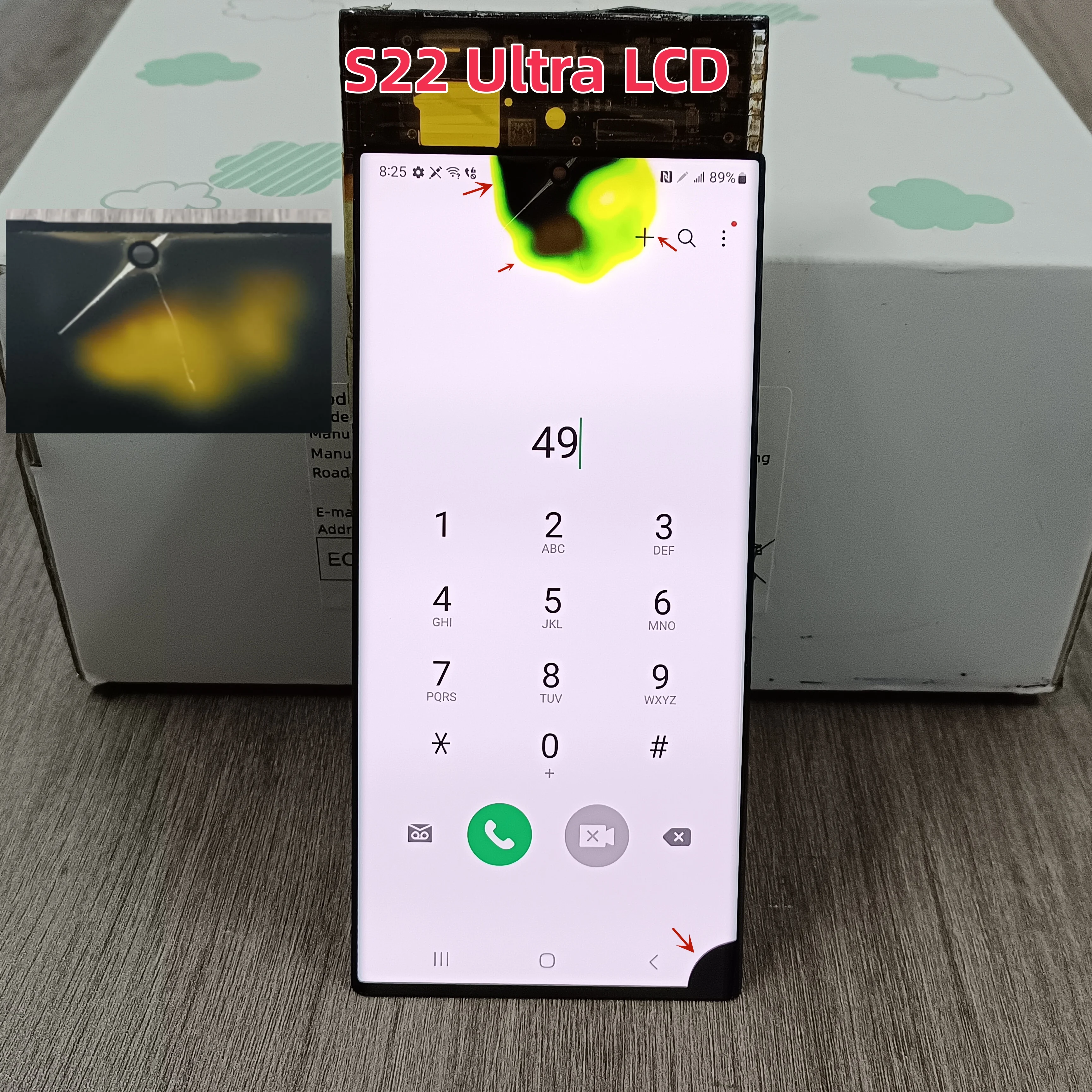 100% Test Amoled For Samsung Galaxy S22 Ultra LCD S908 S908B S908U Touch Screen Digitizer Assembly Replacement ,With Black Dots