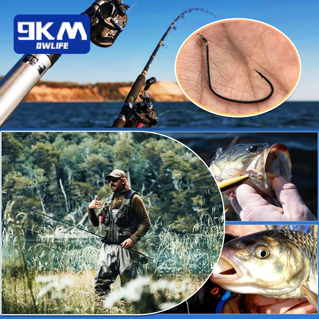 Catfish Hook Live Bait Hook 50~200Pcs High Carbon Steel Pike Hook Freshwater Saltwater Halibut Trotline Hooks Octopus 4#~3/0#