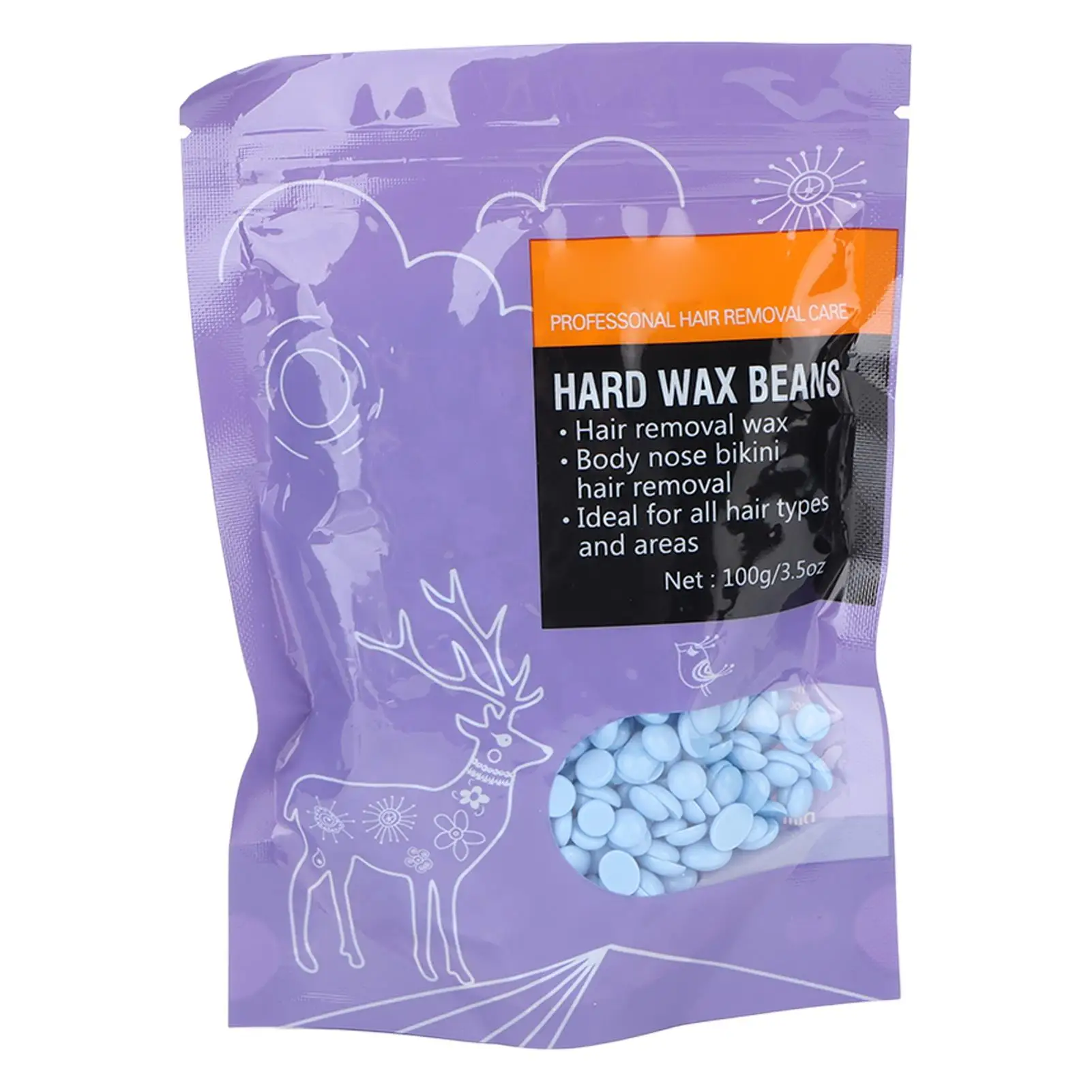 

Natural Hard Wax Beads for Hair Removal - 3.5oz Macaron Wax for face , Bikini, Legs & Underarms