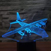 Aircraft Plane 3D Led Lamp Abstractive Optical Illusion Night Light 7 Color Change Touch Switch USB Powered Nightlight Gift