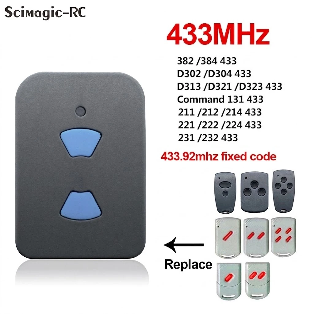 

Digital 302 304 313 Comfort 220 250 252 AZ021 64176 433.92MHz Garage Gate Door Remote Control 433MHz Fixed Code Opener