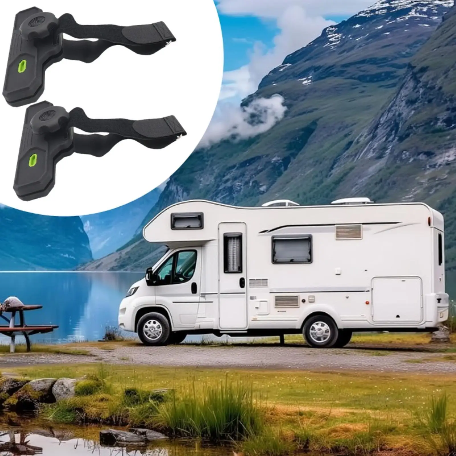 

2 Pieces RV Awning Clamps, Awning Clips ,Easy Installation, Nylon Design ,Fixing Clips Wide Clamp with Soft Grippers