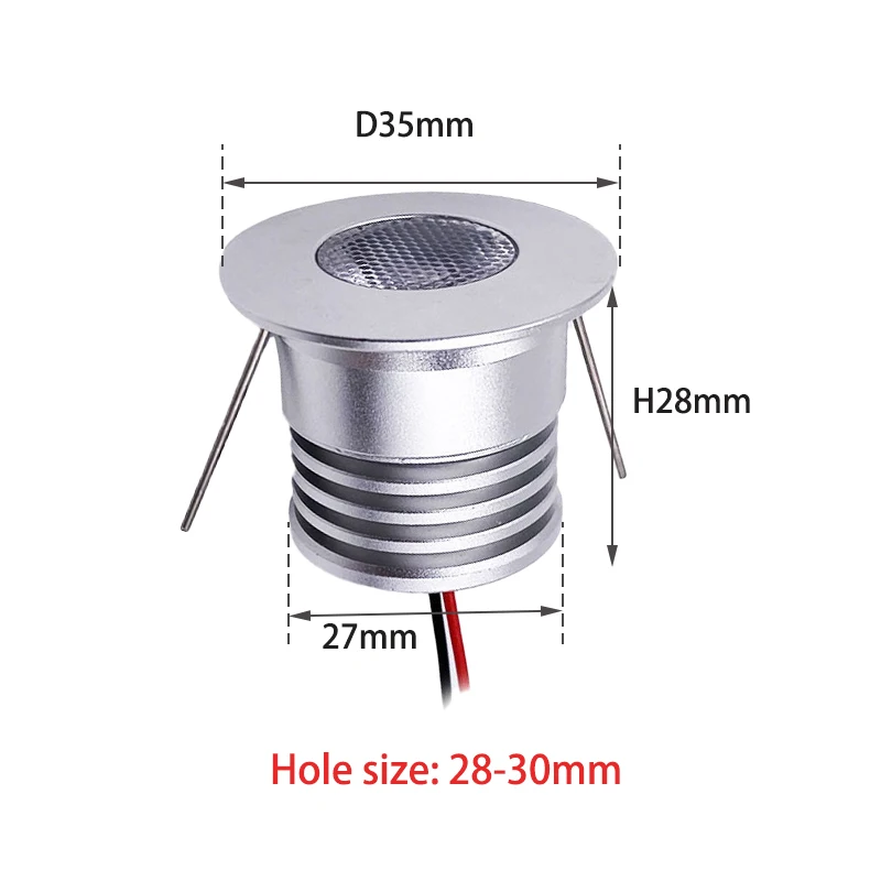 3W Led Dimmable Spotlight Embedded Ceiling Light Indoor Decoration Display Cabinet Camping Bathroom Sauna Light IP65 DC12V/24V