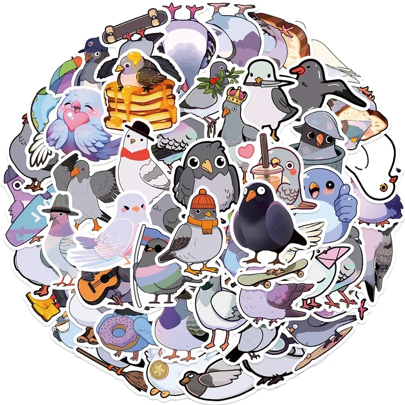 10/30/50PCS Kawaii Pigeon PVC Sticker Aesthetic Chidlren\'s Korean Stationery Decoration Scrapbooking School Supplies for Kids