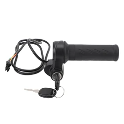 Electric Bike Throttle Grip, Universal E-Bike Throttle, Twist Throttle for Electric Scooters with 2 Keys