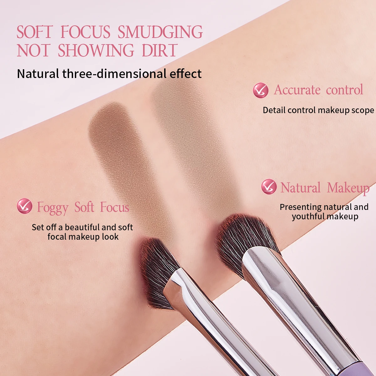 Double-Headed Contouring Brush Eye Shadow Brush Detail Highlight Brush Soft Hair Makeup Brush Beauty Tool