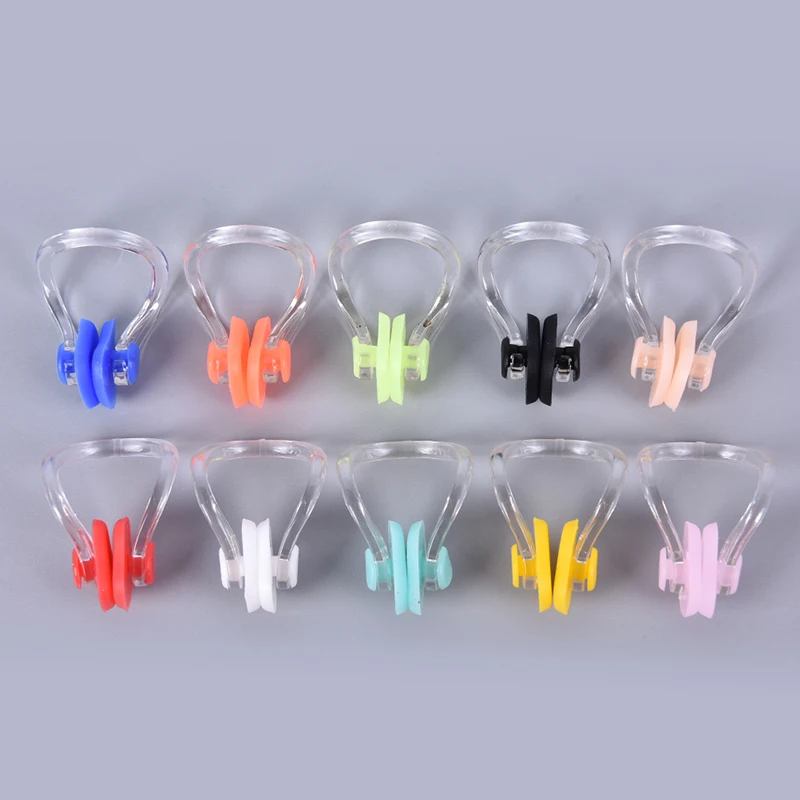 10pcs/lot Color Random Reusable Soft Silicone Swimming Nose Clip Comfortable Diving Surfing Swim Nose Clips For Adults Children
