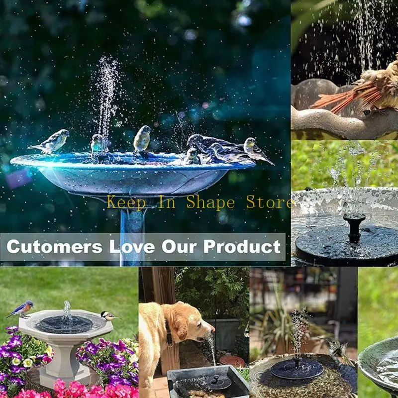 

U1JC Bird Bath Floating Fountain Solar Powered Water Outdoor Pond Garden Pool