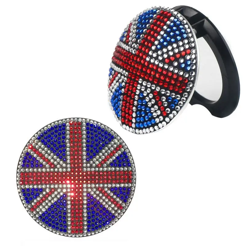 Glitter Car Coasters Union Jack Flag Coasters Auto Cup Holder Insert Coaster Anti Slip Crystal Vehicle Interior Accessories Cup