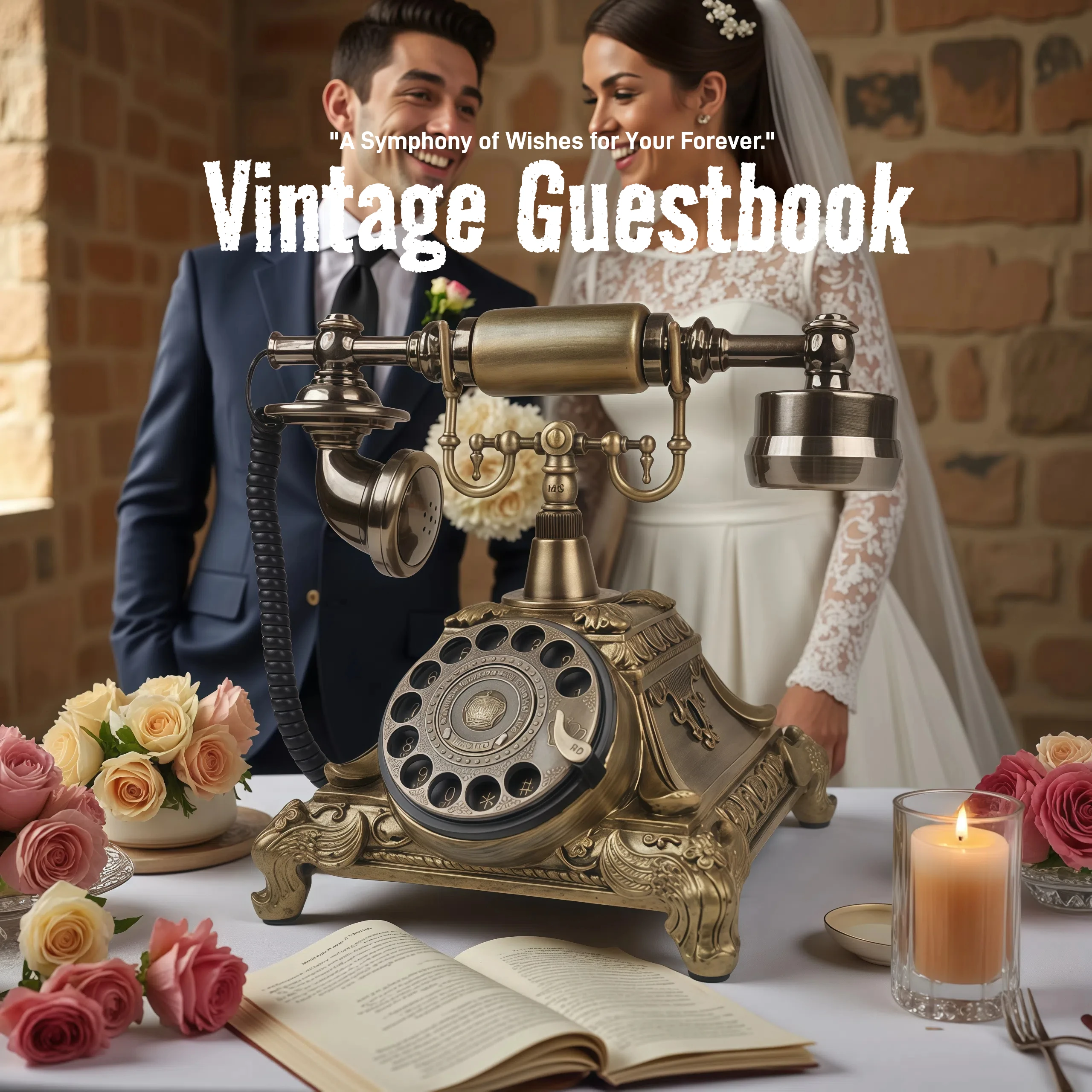 Audio Wedding Guest Book Antique Vintage Phone Ceremony Welcome Guestbook Telephones For Wedding Party Birthday Voice Message