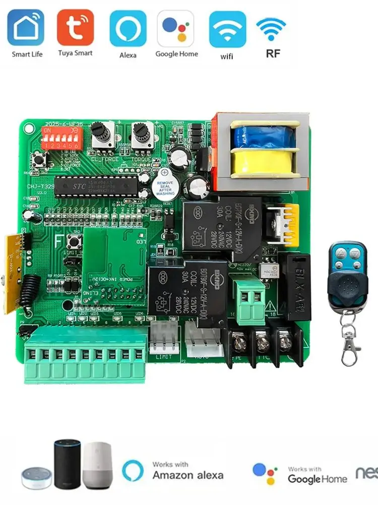 220V-230V AC Tuya Wifi mobiele besturing schuifpoort opener motor controller printplaat moederbord 433mhz afstandsbediening - afbeelding 2