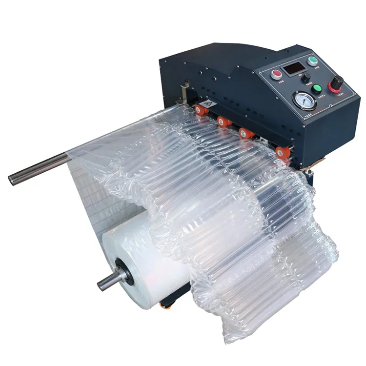 Cushion Packaging Tube Film Packing Air Filling Automatic Continuous Sealing & Blow up Machine Air Column Bag Inflator