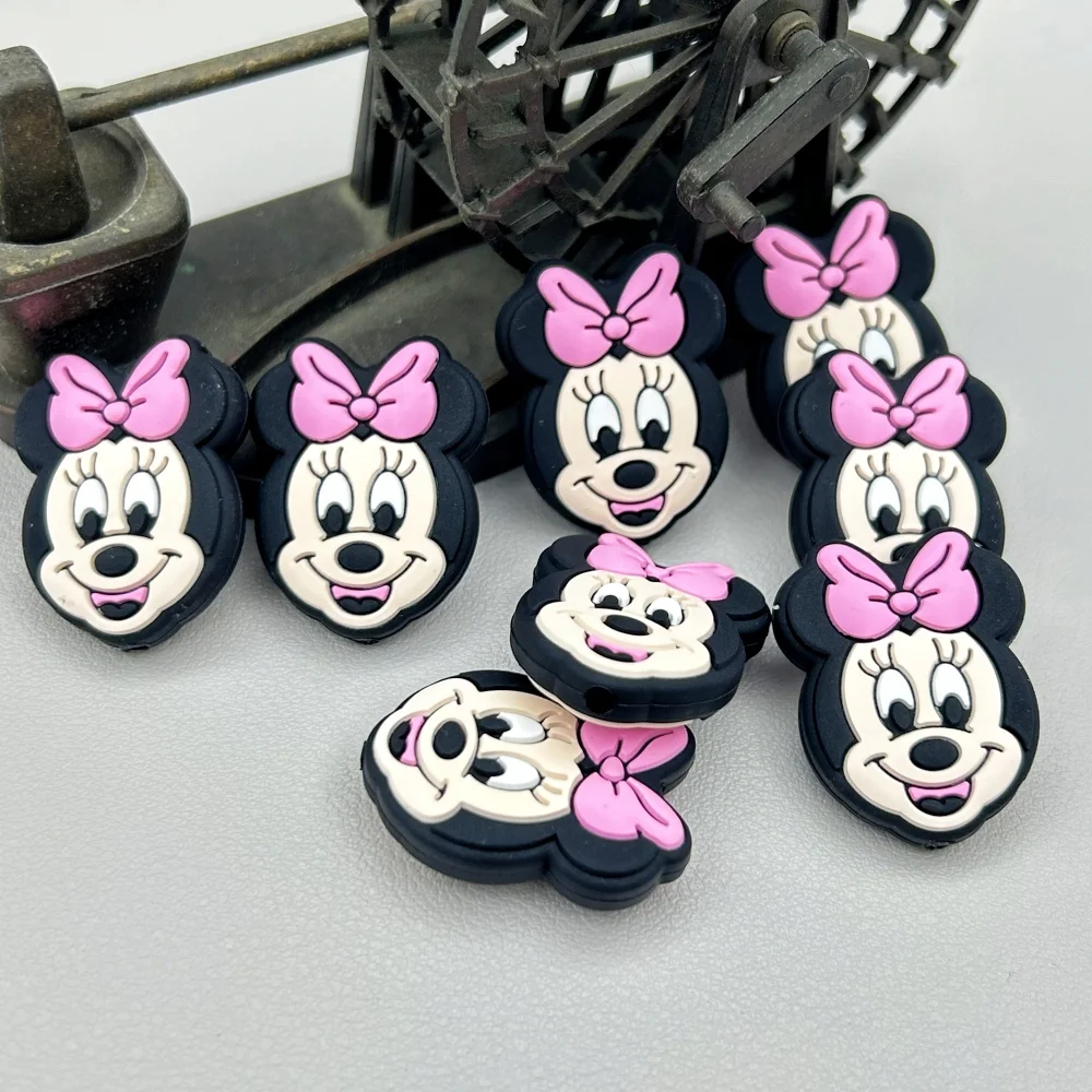 50pc Cartoon Mini Silikon Perlen DIY Nippel Kette Perle Stift Perle Schmuck Zubehör Fokus Perle Lebensmittel qualität Silikon für Babys pielzeug