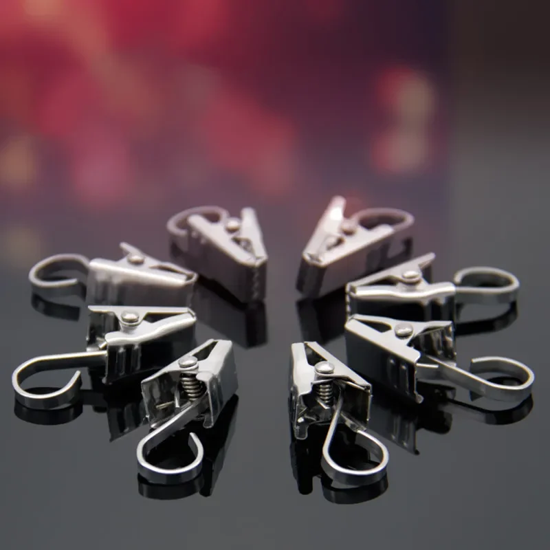 10 Units Curtain Clips Metal clip Securing Clamps Curtains Shower curtains Home Deco Window-Dressing Hardware Accessories