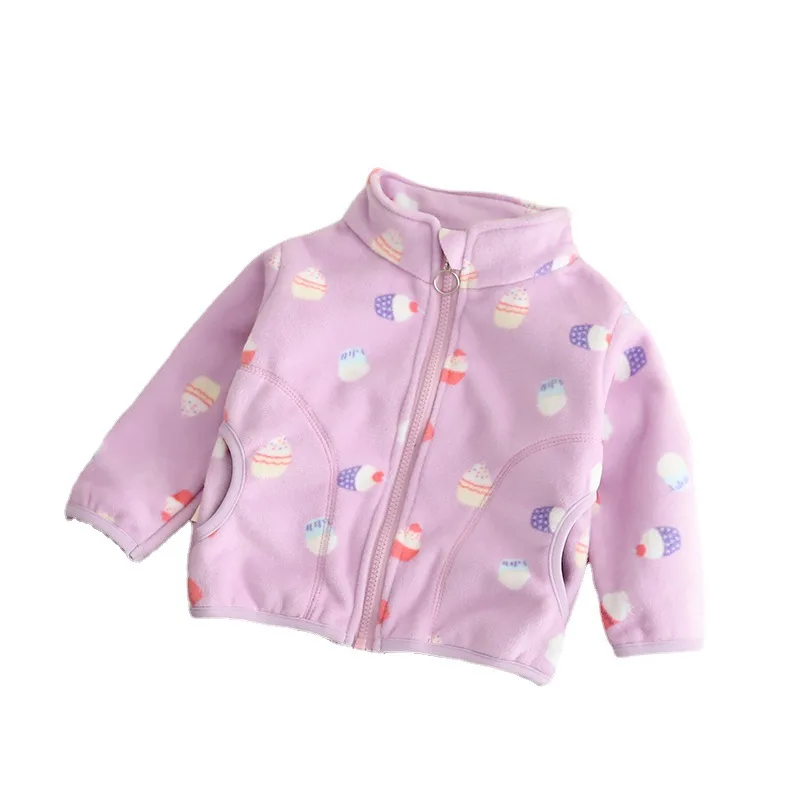2026 Autumn Kids Baby Boys Cartoon Cotton Fleece Outwear Kids Winter Clothes Toddler Girls Lambswool Jacket Child Coat 4