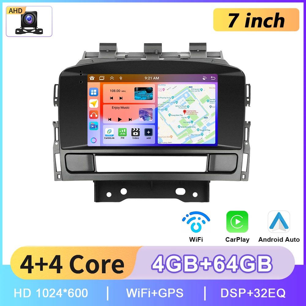 Podofo 7'' 2Din autoradio voor Buick Excelle 2010-2014/Opel Astra J 2011-2012 draadloze CarPlay/Auto multimedia GPS WIFI FM