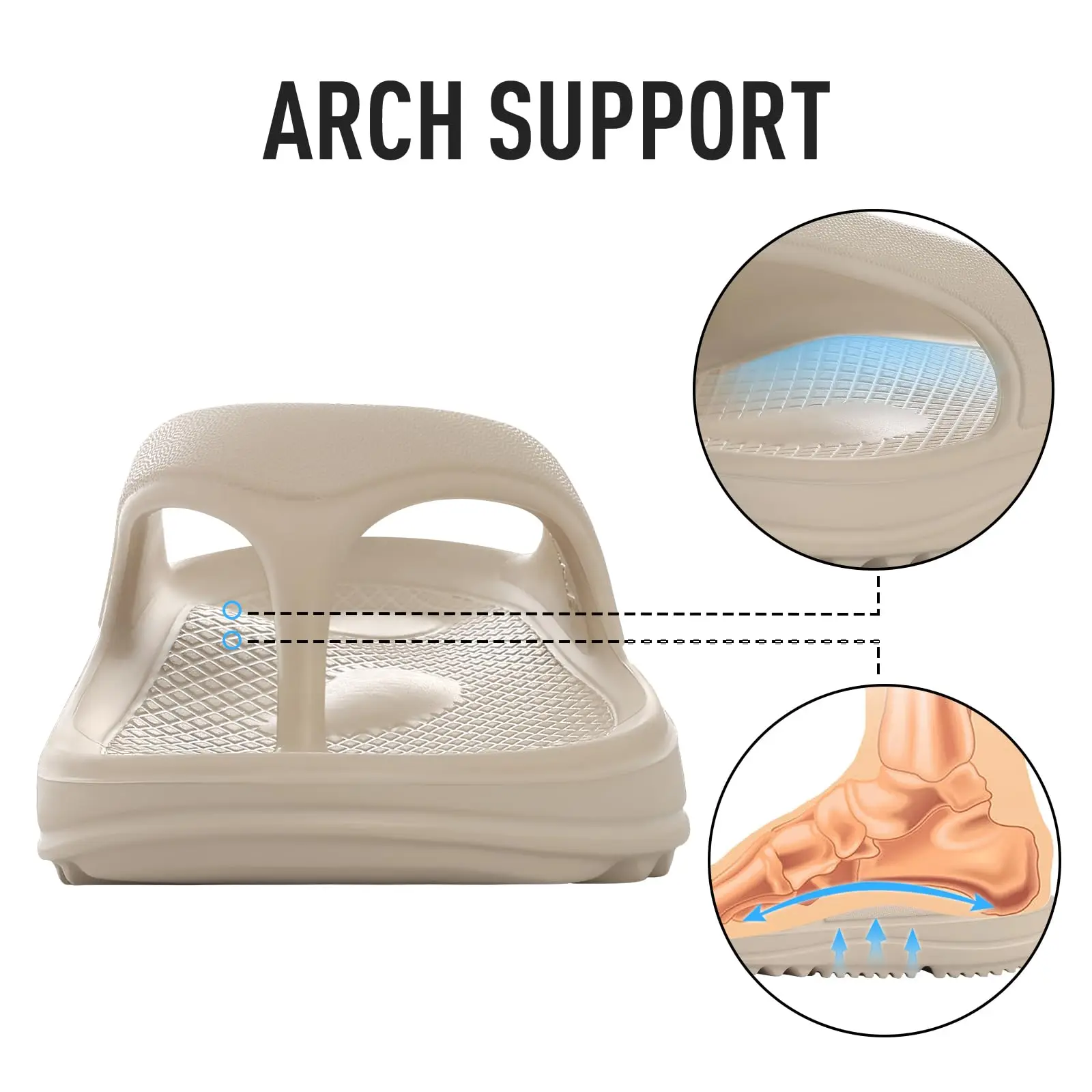 Gacimy Women's Orthopedic Sandals With Arch Support Recovery Flip Flops Pillow Soft Summer Beach Shoes House Bathroom Slippers image 3