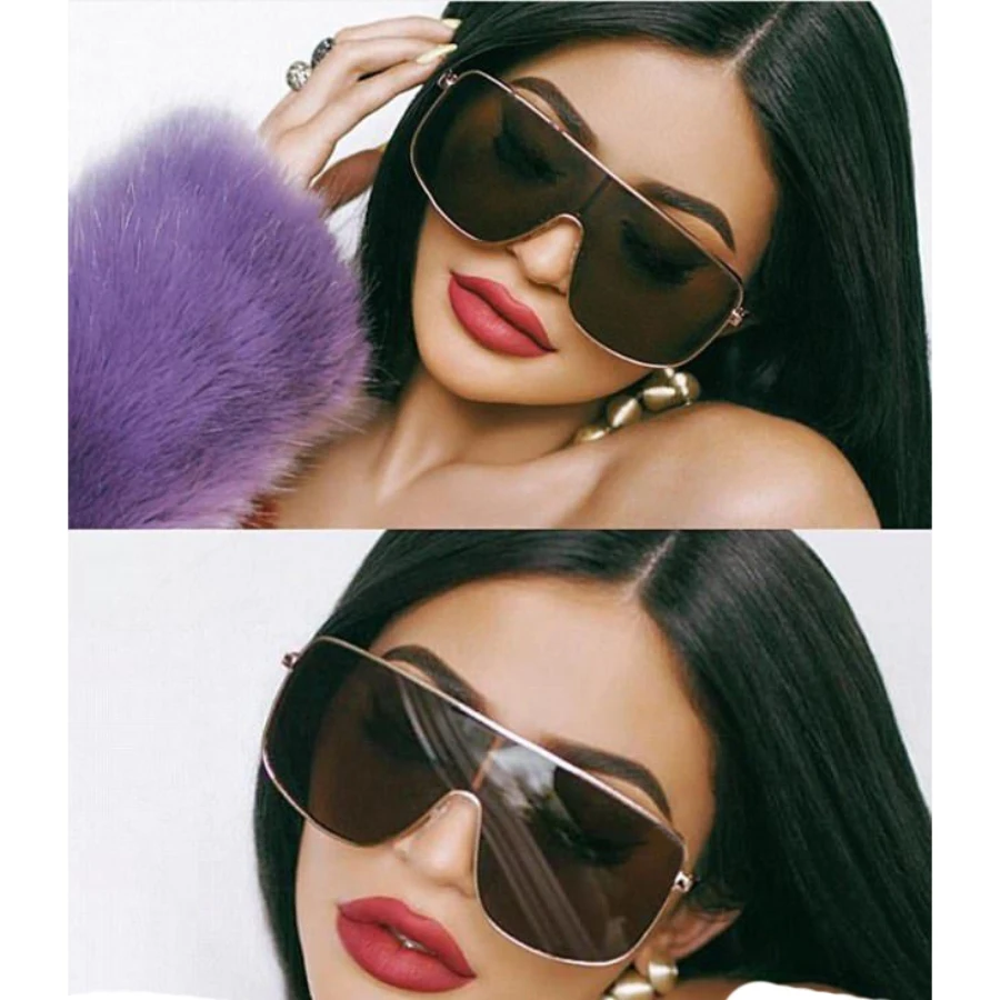 Cool&Ku Square Shield Sunglasses Wings Ii Design Kylie Sunglasses for Women Men