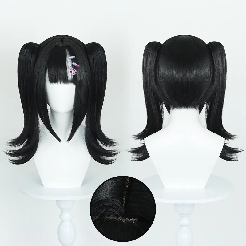 Oneindige warmte Experimentele ingenuiteit COS Pruik Afneembare Twin-Tail Simulatie Hoofdhuid Top Gemengde kleur Pruik