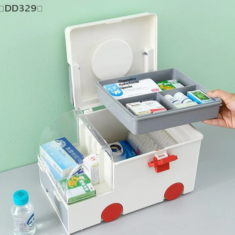 

〔DD329〕Portable Ambulance Medicine Box Large Capacity Household Medicine Medical Classification Sundries Storage Boxs