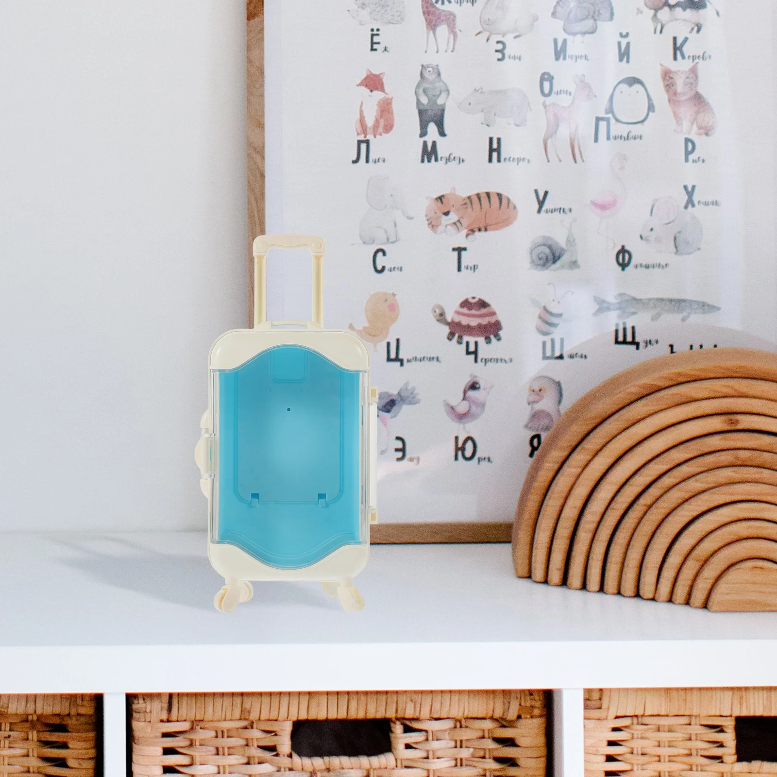 Minikoffer voor poppenhuis miniatuur bagage reisaccessoires kinderkamer decor plastic meubelset