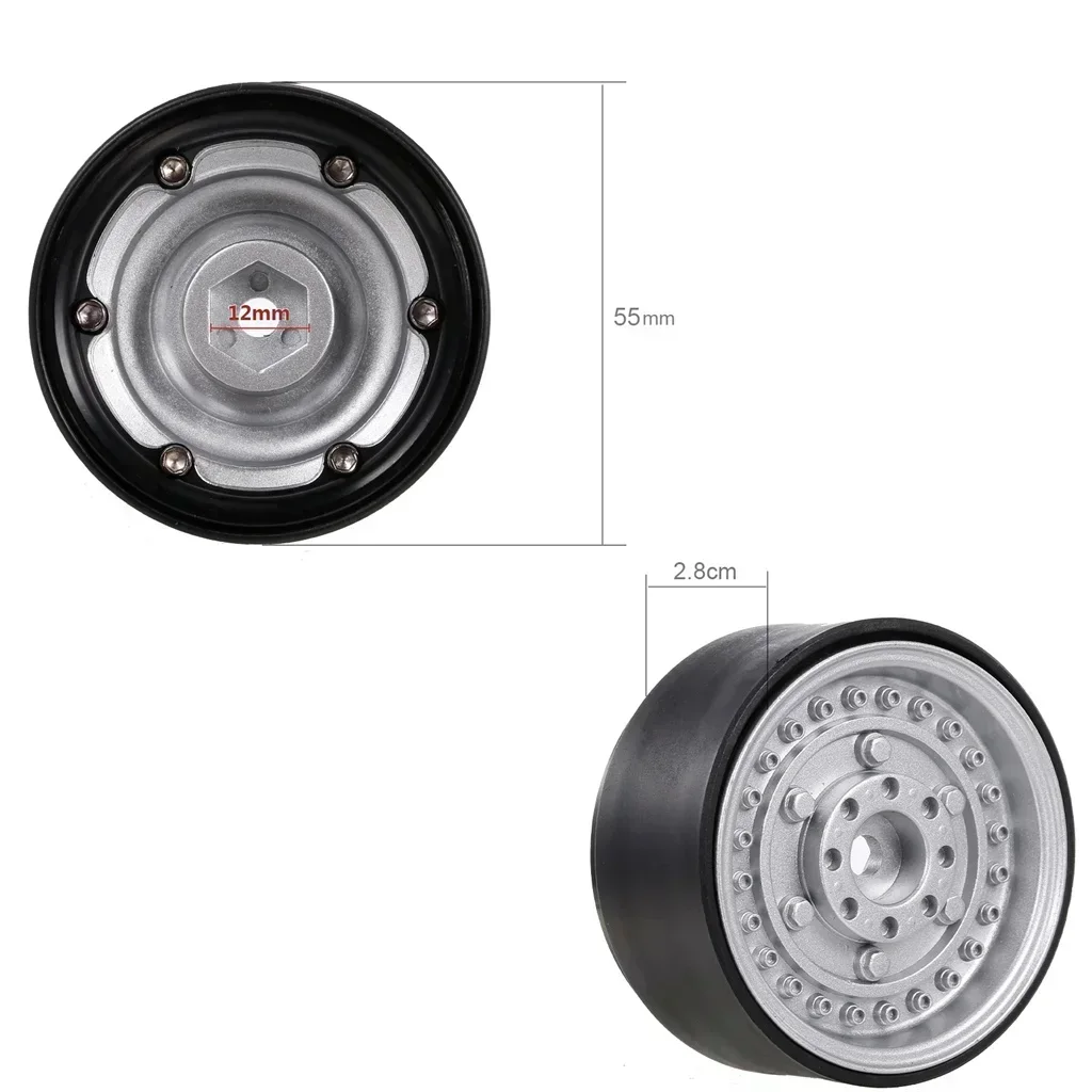 Jante de roue Beadlock de 116 pouces, 1.9 g/pièce, pour voiture sur chenilles axiale 1/10 RC SCX10 90046 RedCat Gen8 Trxs TRX-4