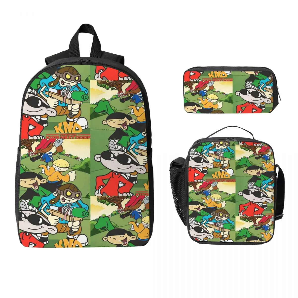 

Codename Kids Next Door Backpack Student Boys Girls BookBag School Bag Laptop Shoulder Bags 3ps Insulated Lunch Bag Pencil Case