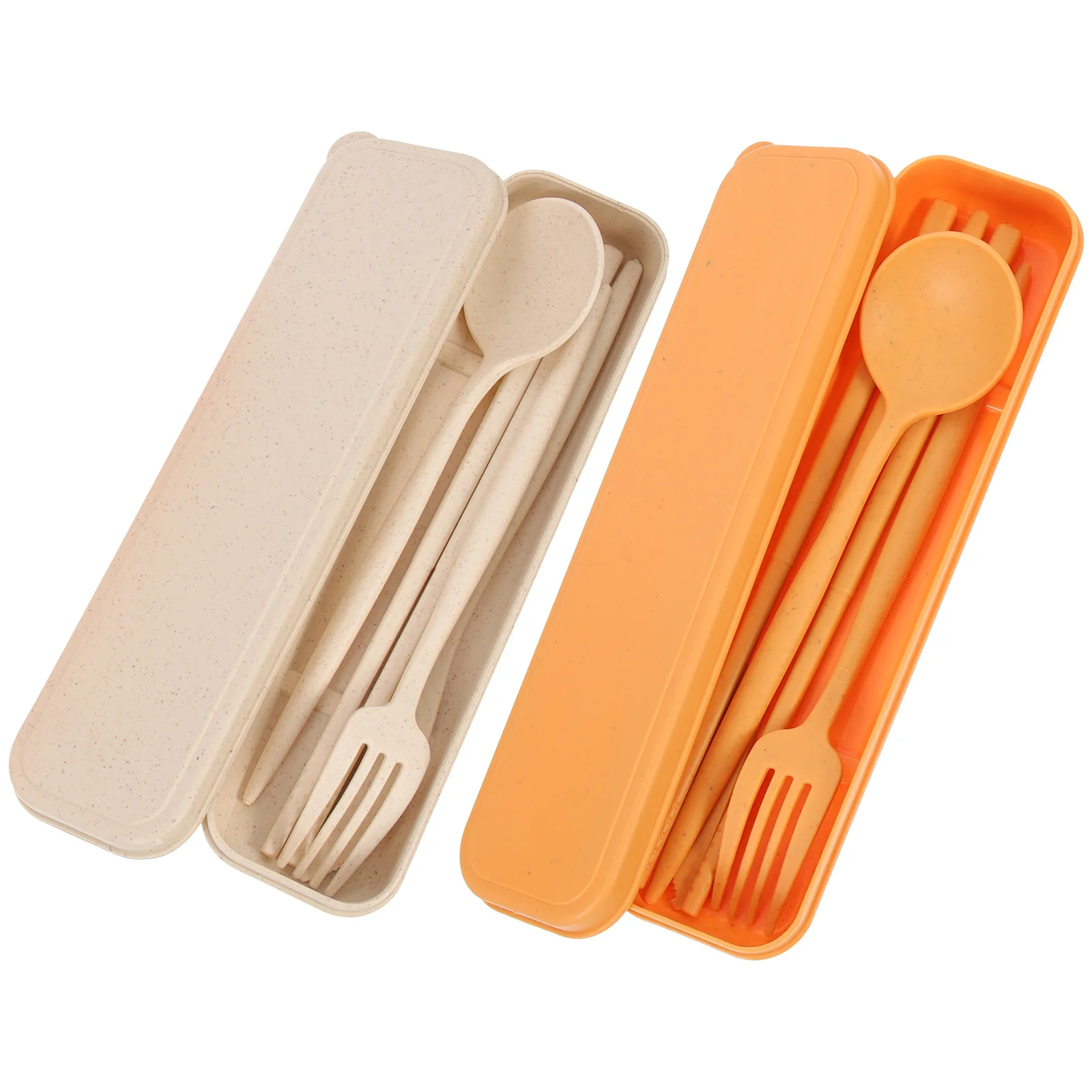 

2Sets Portable Travel Cutlery Outdoor Tableware Lightweight Camping Cutlery Kit Fork Spoon Chopsticks for Hiking Picnic Lunch
