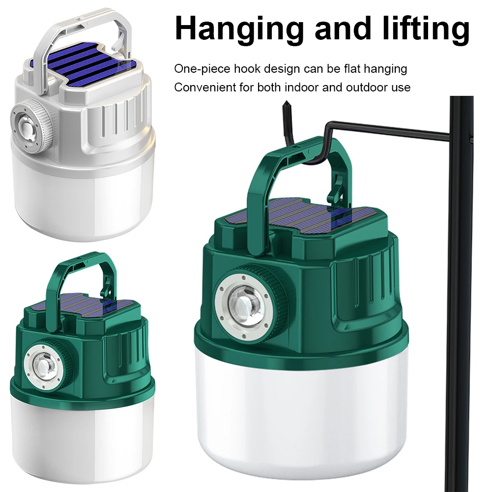 

Солнечный кемпинговый фонарь, перезаряжаемый, водонепроницаемый IPX6, с функцией Power Bank, 4 режима зумирования, портативный фонарь для походов и путешествий