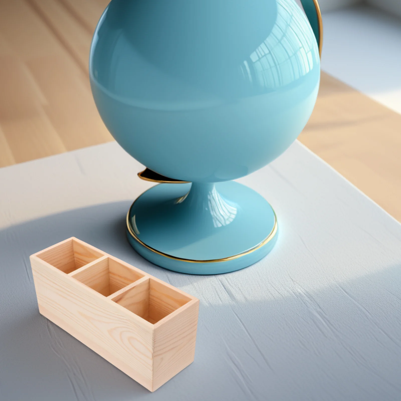 

Wooden Desk Organizer Three Compartments Rustic Pencil Holder Makeup Brush Remote Control Storage Box for Desk